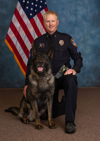Sergeant Brad Fox with K9 Odin